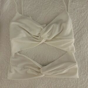 Papaya Cream Camisole with Cut Out Tie Front
